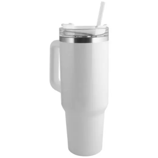 1200ml Glitter White Straw